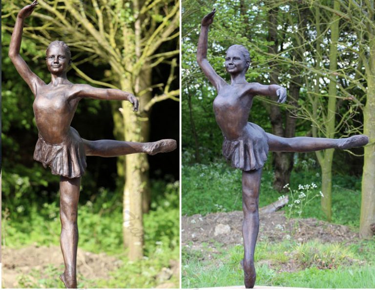 Custom made beautiful dancing little girl bronze garden statues price