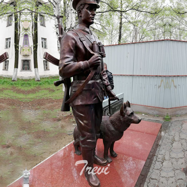 Custom made bronze life size military soldier and dog memorial statues BOKK-73