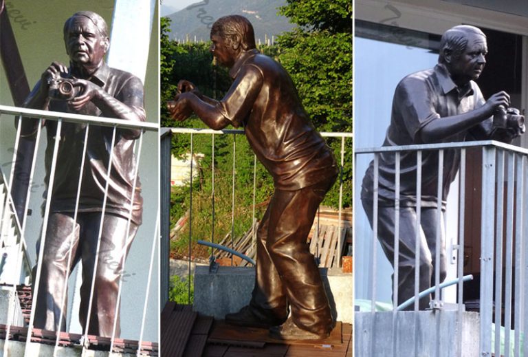 Custom made life size personalized bronze statues from photo outdoor